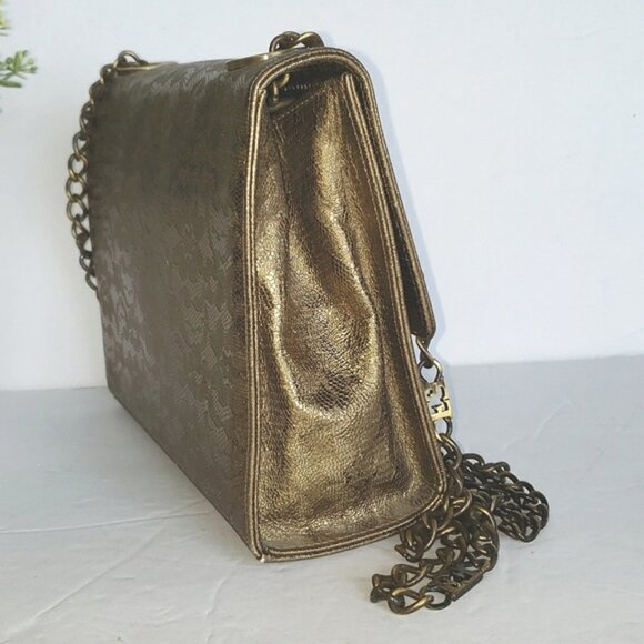 Escada Gold Python Snakeskin Lace Crossbody Bag / Luxury Handbag - Picture 5 of 16